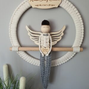 Pamiątka Pierwszej Komunii dla chłopca - Anioł Stróż w obręczy 25 cm