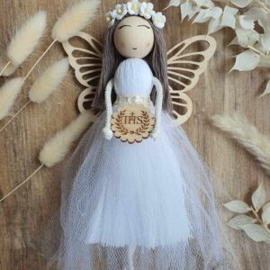 Pamiątka Pierwszej Komunii dla dziewczynki - Anioł Stróż w formie zawieszki