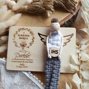 Pierwsza Komunia chłopca -  podziękowanie dla gości - tabliczka