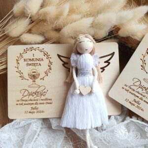 Pierwsza Komunia dziewczynki -  podziękowanie dla gości - tabliczka