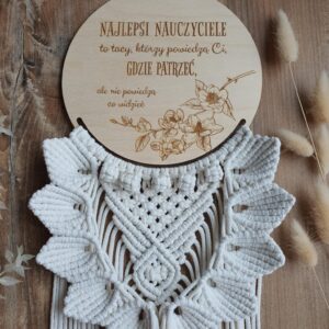 Makrama z pięknym cytatem dla nauczyciela